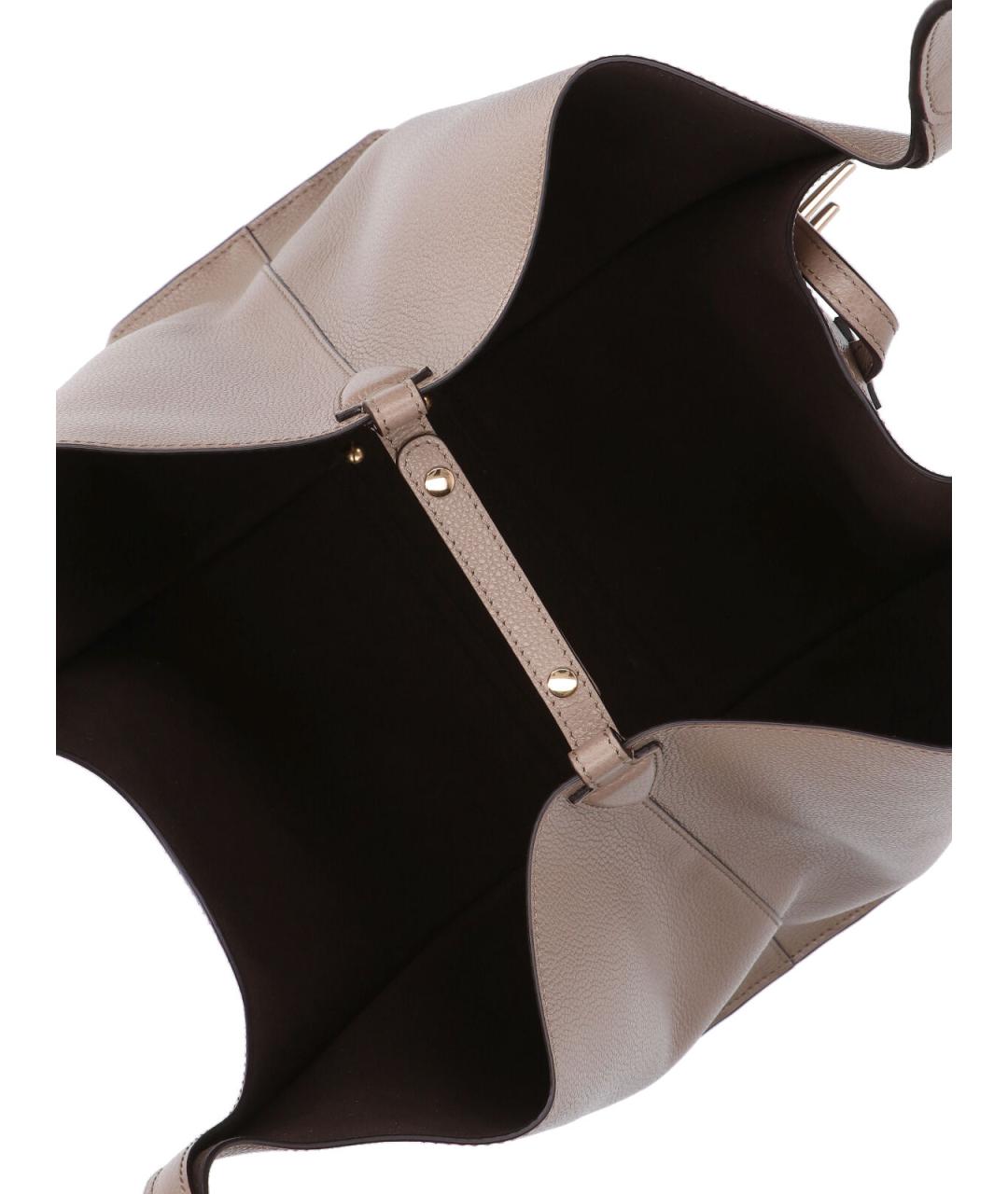 TOD'S Бежевая кожаная сумка тоут, фото 5