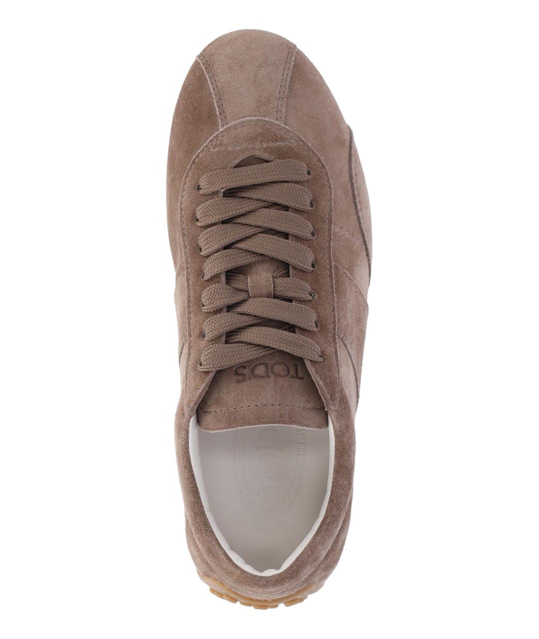 TOD'S Бежевые замшевые кроссовки, фото 5