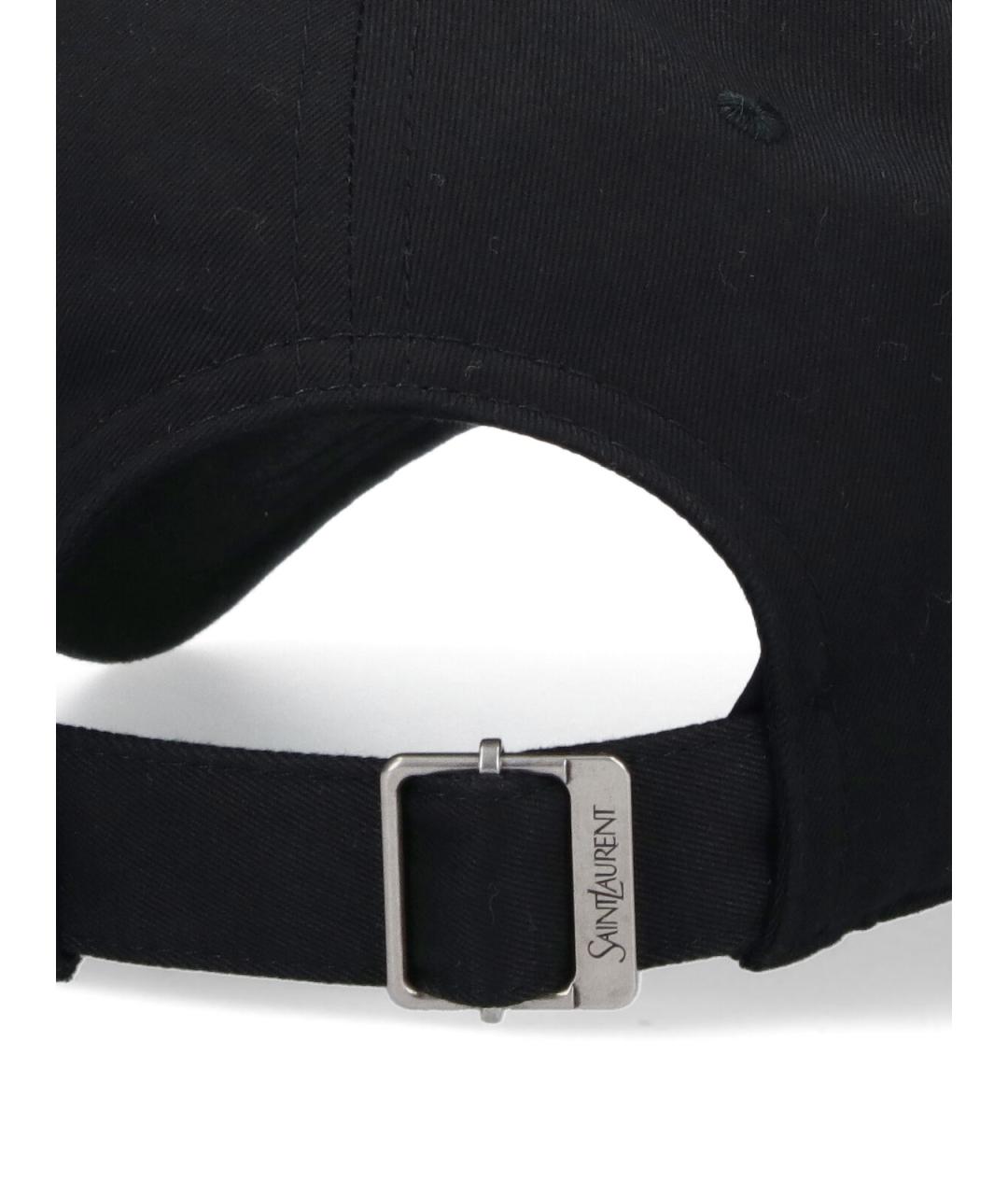 SAINT LAURENT Черная хлопковая кепка, фото 3