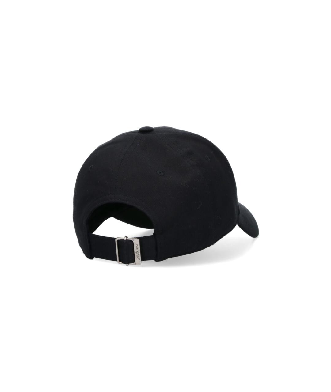 SAINT LAURENT Черная хлопковая кепка, фото 2