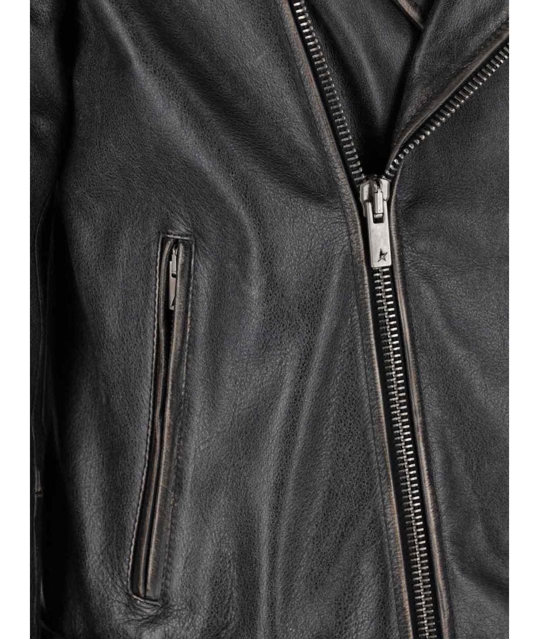 GOLDEN GOOSE DELUXE BRAND Черная кожаная куртка, фото 4
