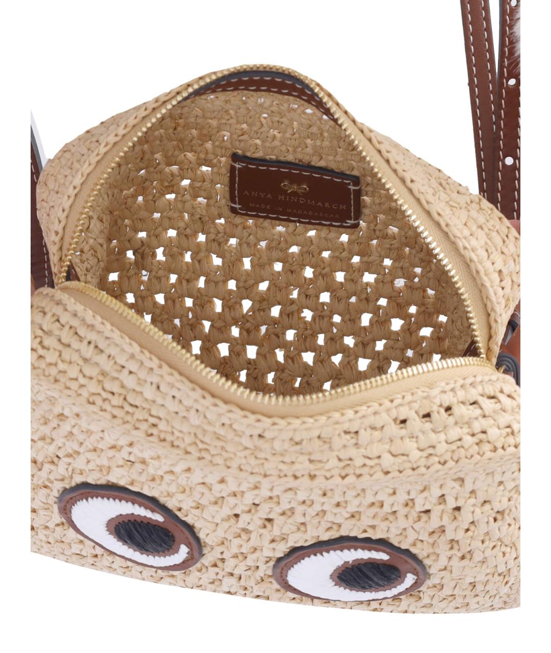 ANYA HINDMARCH Бежевая пелетеная сумка через плечо, фото 4
