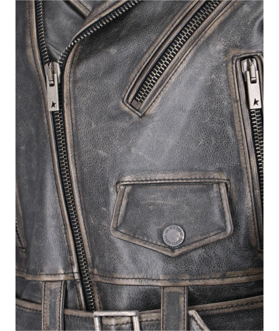 GOLDEN GOOSE DELUXE BRAND Черная кожаная куртка, фото 4