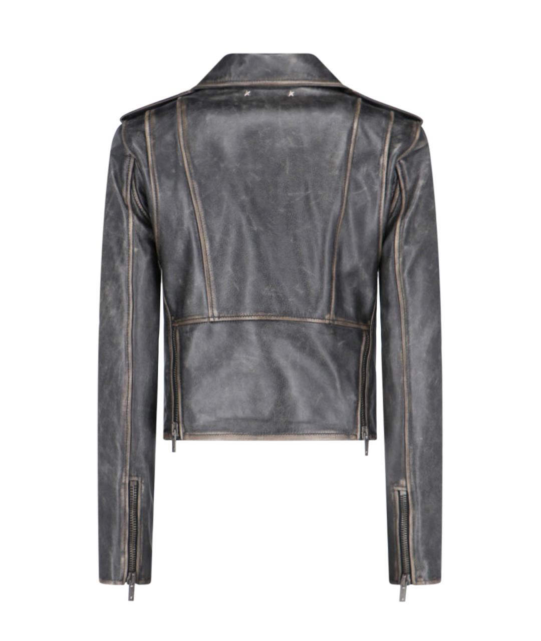 GOLDEN GOOSE DELUXE BRAND Черная кожаная куртка, фото 2