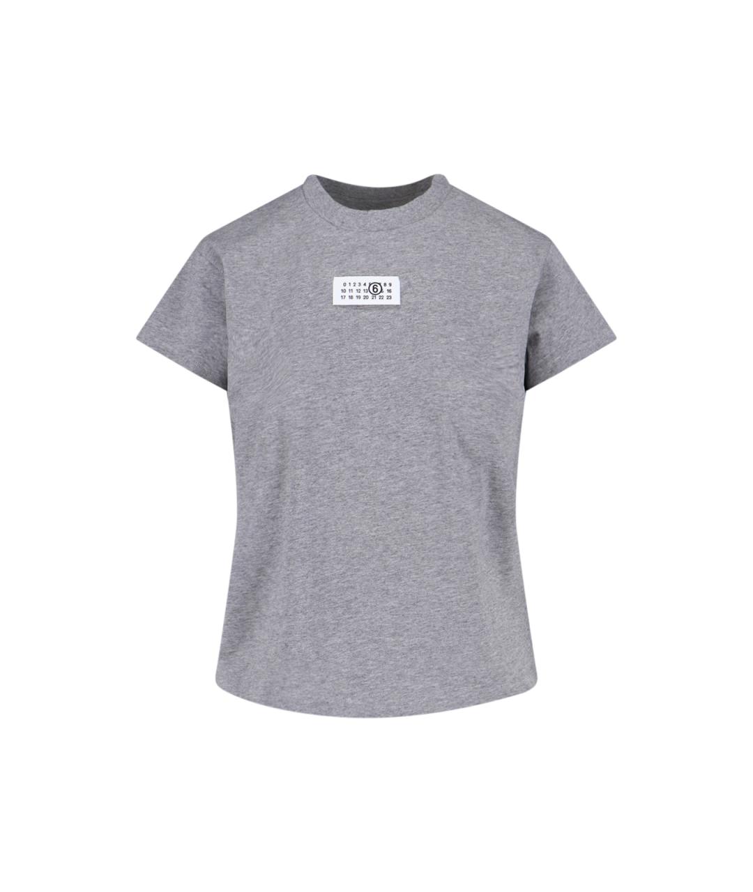 MM6 MAISON MARGIELA Серая хлопковая футболка, фото 1