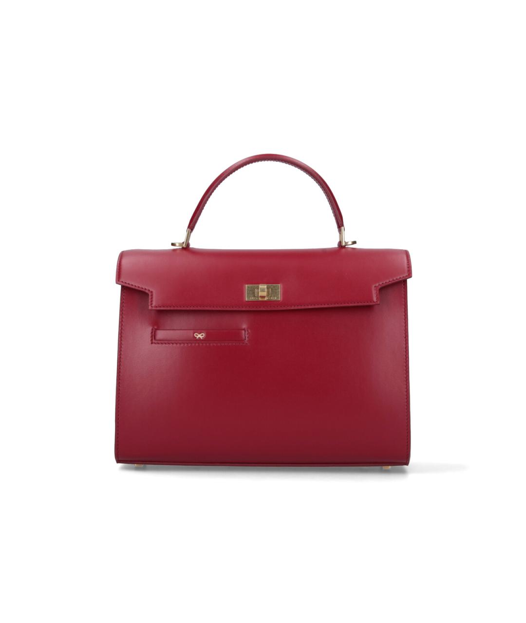 ANYA HINDMARCH Красная кожаная сумка с короткими ручками, фото 1