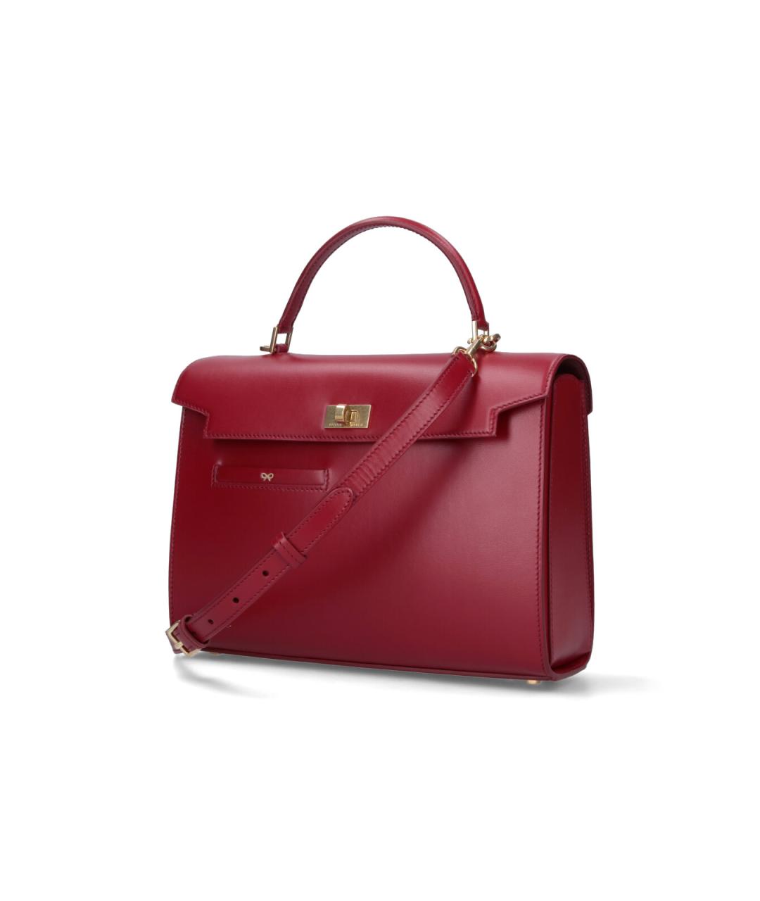 ANYA HINDMARCH Красная кожаная сумка с короткими ручками, фото 2