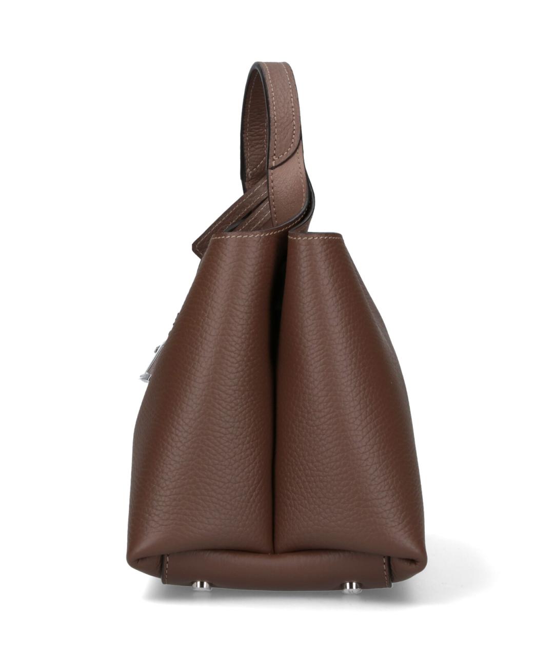 TOD'S Коричневая кожаная сумка с короткими ручками, фото 5