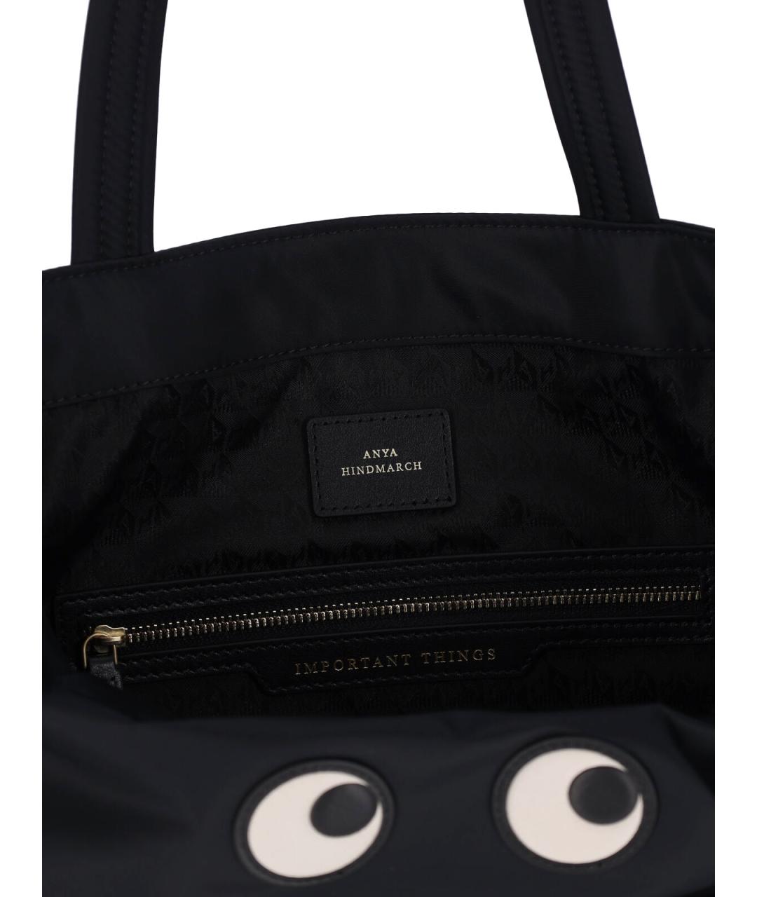 ANYA HINDMARCH Черная синтетическая сумка тоут, фото 4