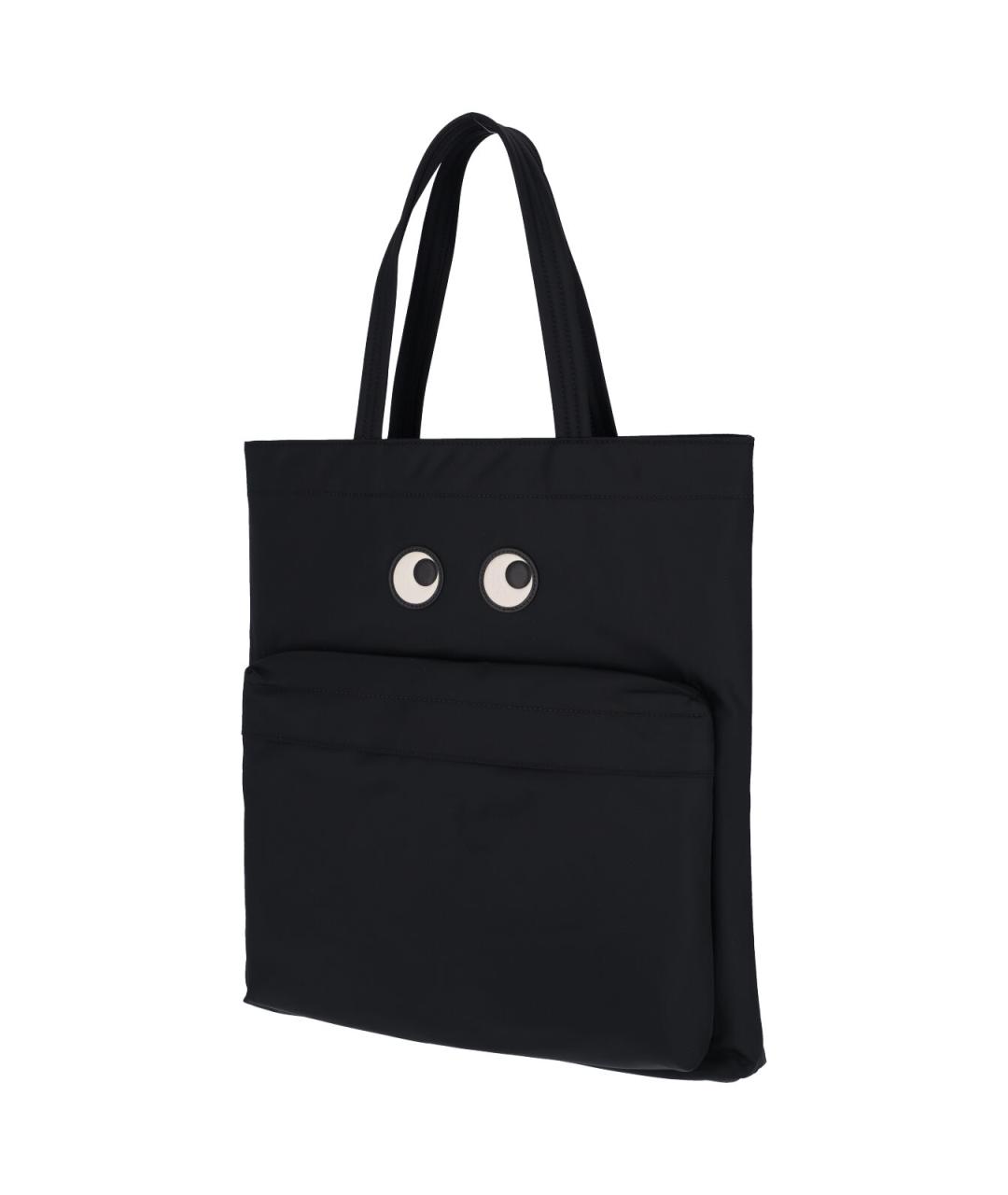 ANYA HINDMARCH Черная синтетическая сумка тоут, фото 2