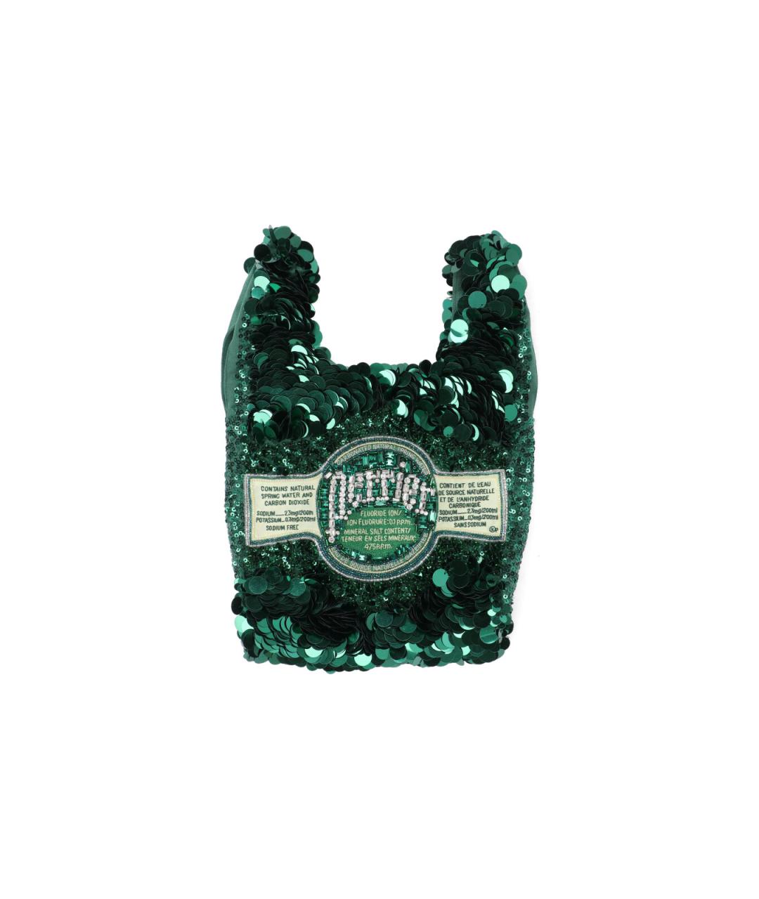 ANYA HINDMARCH Зеленая шелковая сумка тоут, фото 1