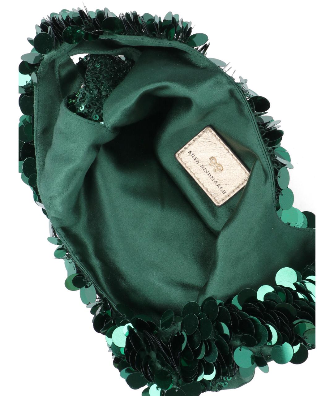 ANYA HINDMARCH Зеленая шелковая сумка тоут, фото 3