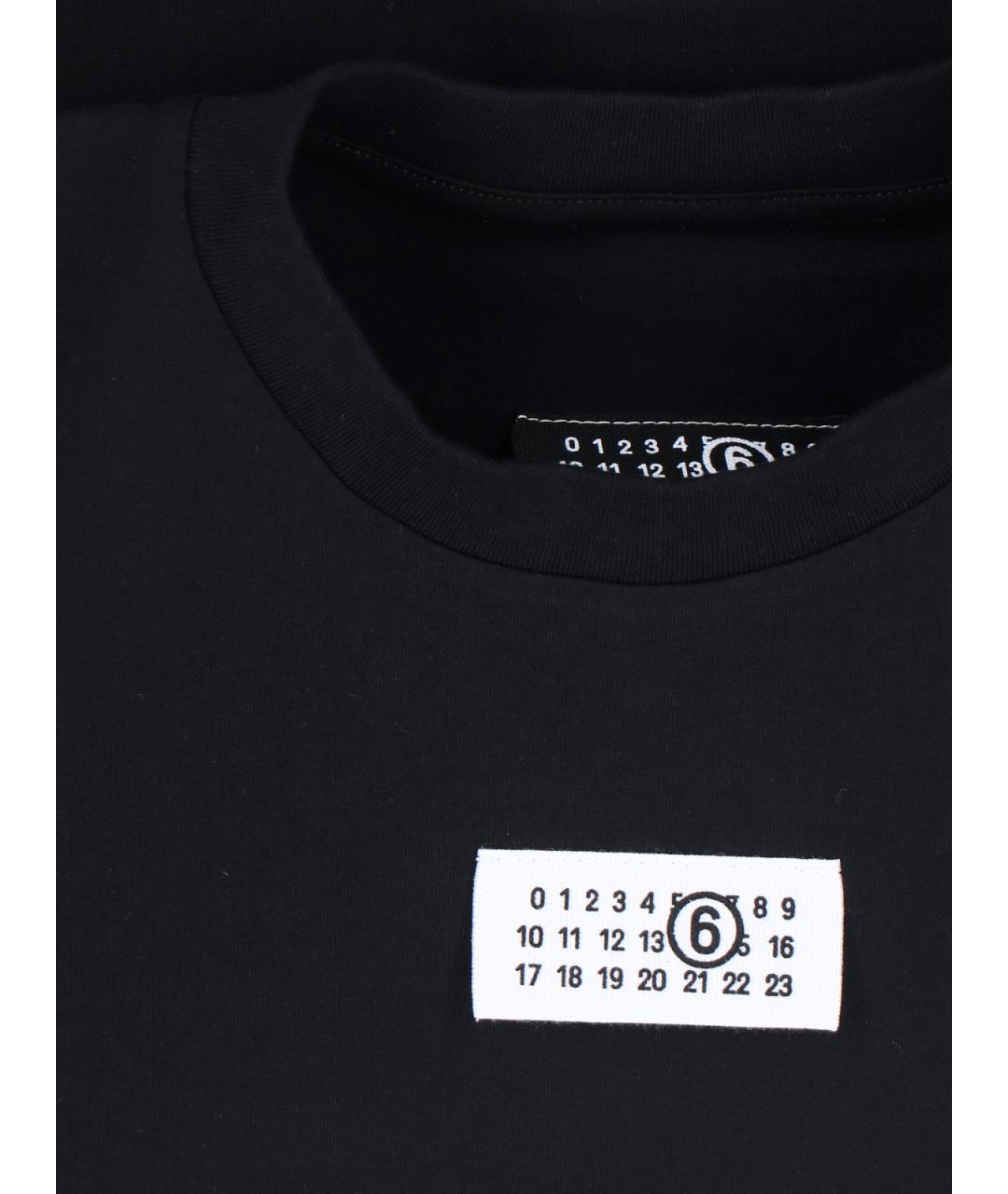 MM6 MAISON MARGIELA Черная хлопковая футболка, фото 3