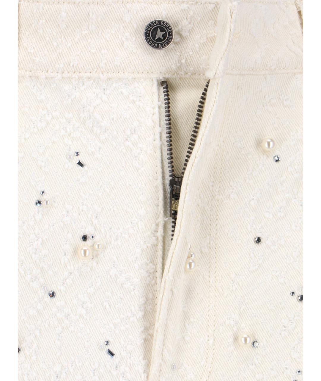 GOLDEN GOOSE DELUXE BRAND Бежевые хлопковые прямые джинсы, фото 5