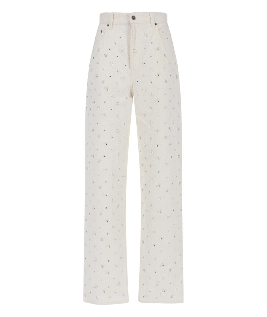 GOLDEN GOOSE DELUXE BRAND Бежевые хлопковые прямые джинсы, фото 1