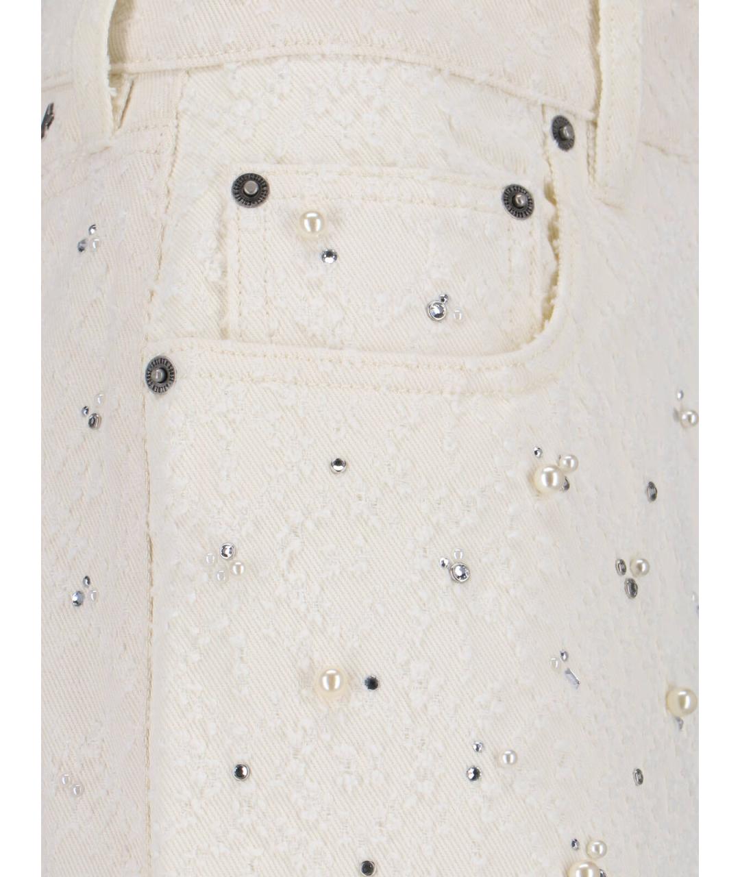 GOLDEN GOOSE DELUXE BRAND Бежевые хлопковые прямые джинсы, фото 4