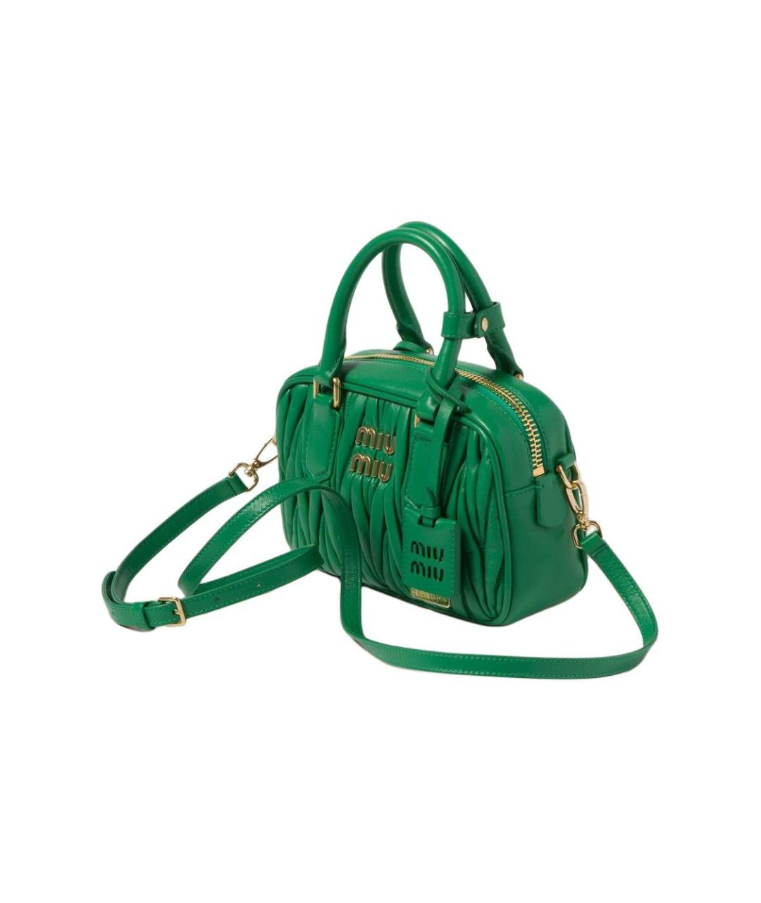 MIU MIU Зеленая кожаная сумка через плечо, фото 2