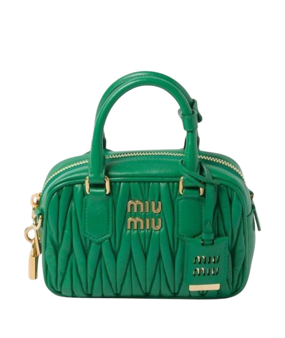 MIU MIU Зеленая кожаная сумка через плечо, фото 1