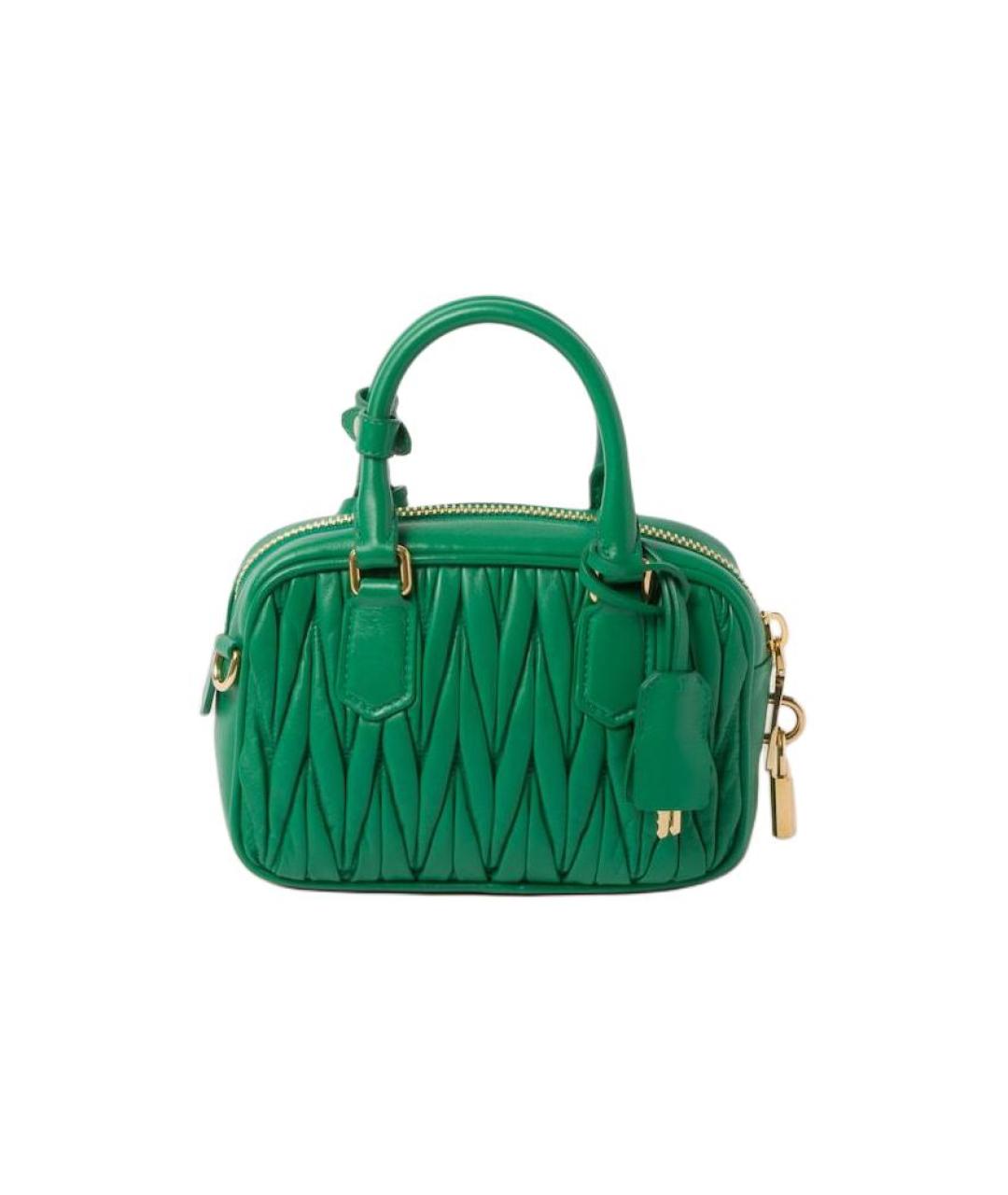 MIU MIU Зеленая кожаная сумка через плечо, фото 3