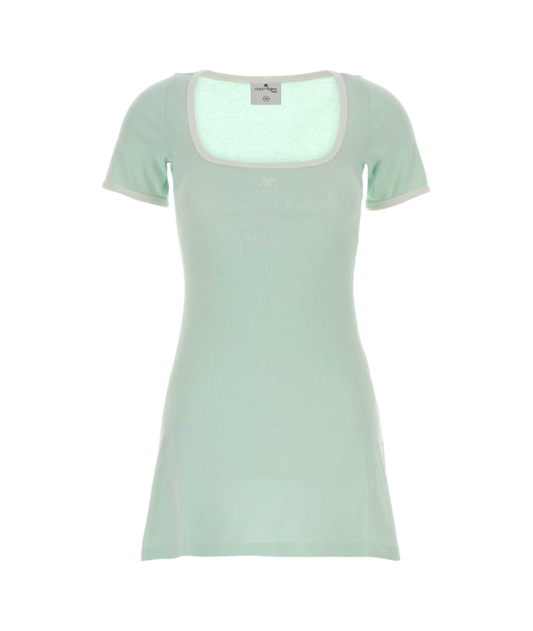 COURREGES Зеленые хлопковое платье, фото 1