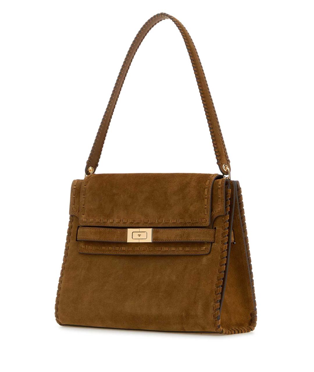 TORY BURCH Коричневая замшевая сумка через плечо, фото 2