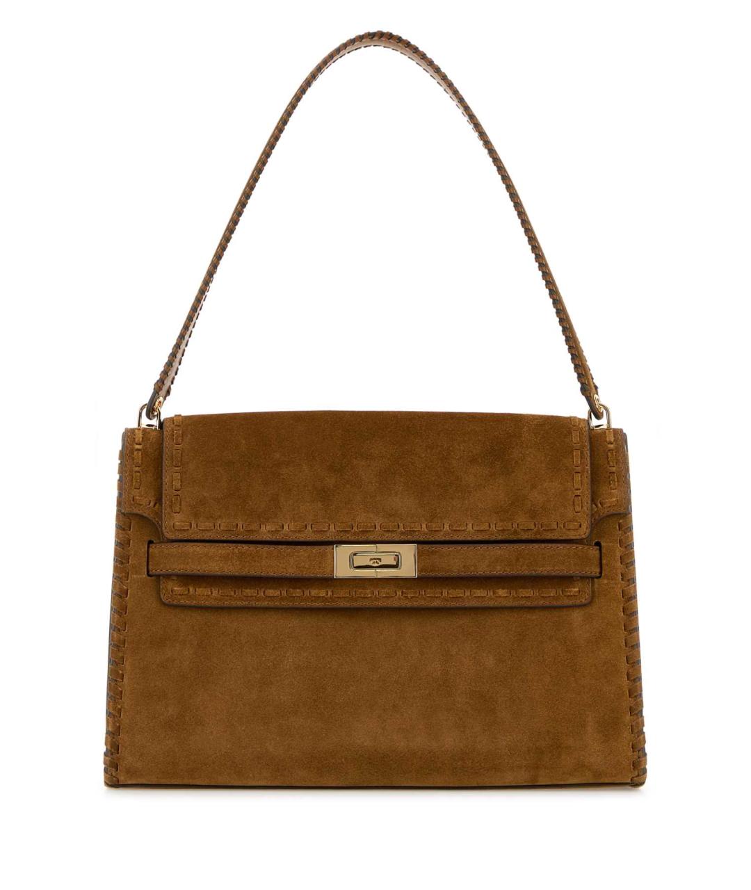 TORY BURCH Коричневая замшевая сумка через плечо, фото 1