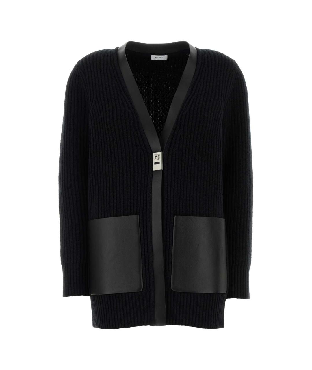 FERRAGAMO Черный шерстяной кардиган, фото 1