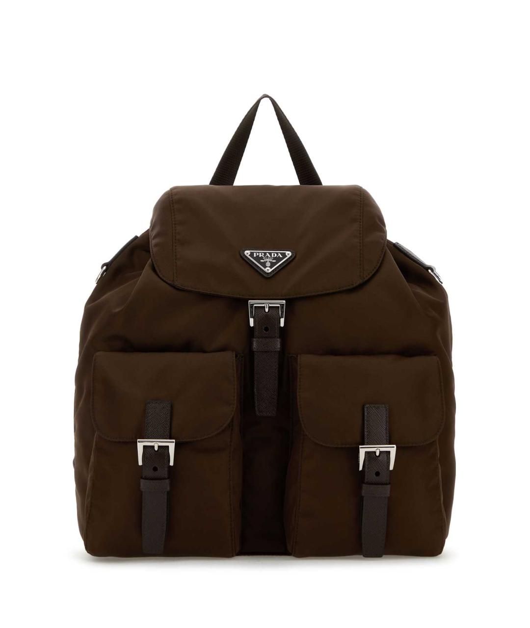 PRADA Коричневая синтетическая сумка с короткими ручками, фото 1