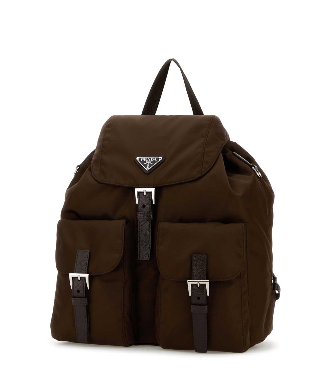 PRADA Коричневая синтетическая сумка с короткими ручками, фото 2