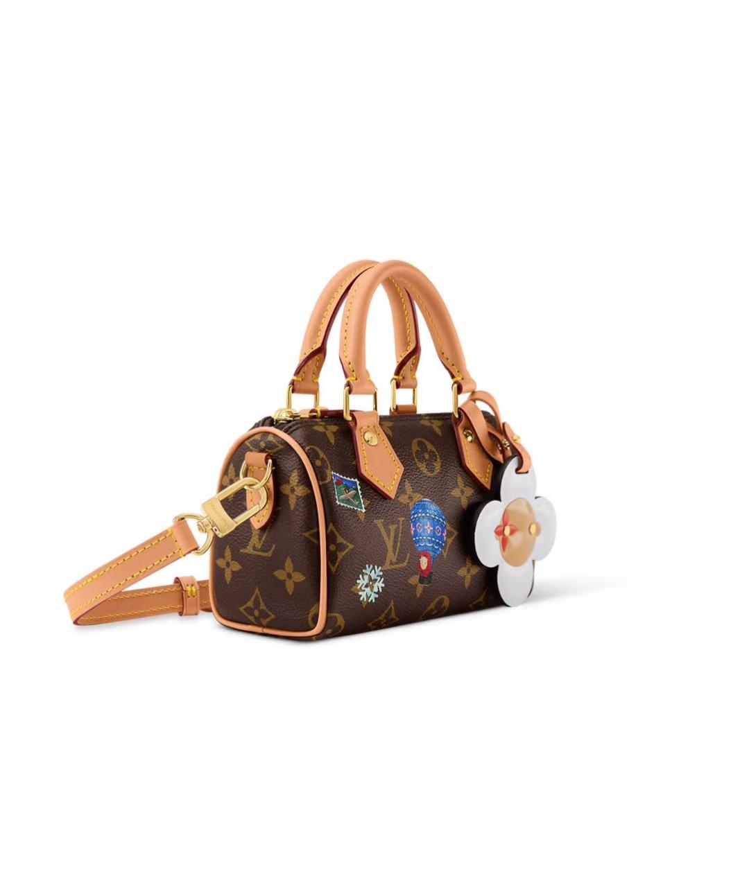 LOUIS VUITTON Коричневая кожаная сумка через плечо, фото 4