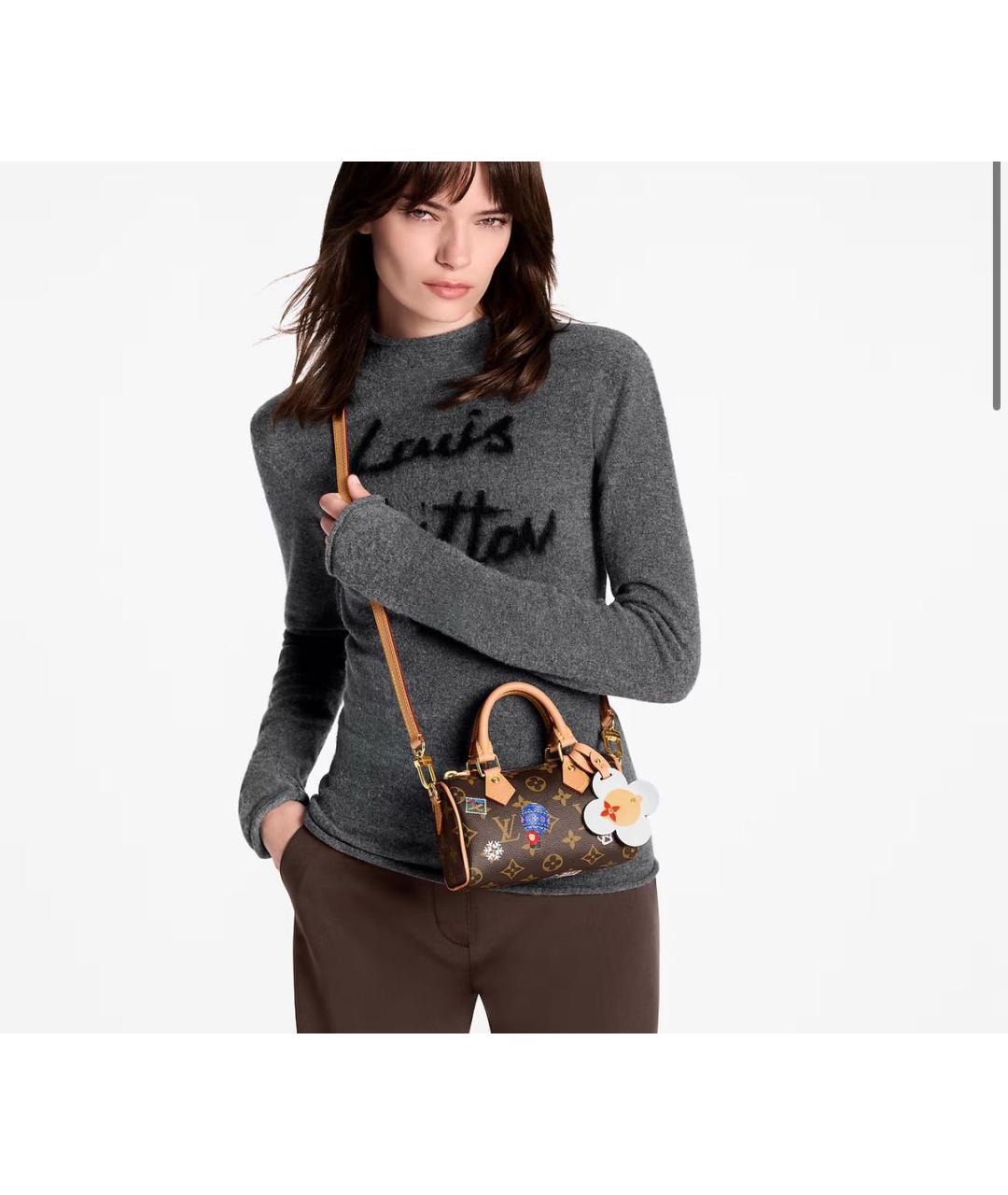 LOUIS VUITTON Коричневая кожаная сумка через плечо, фото 3