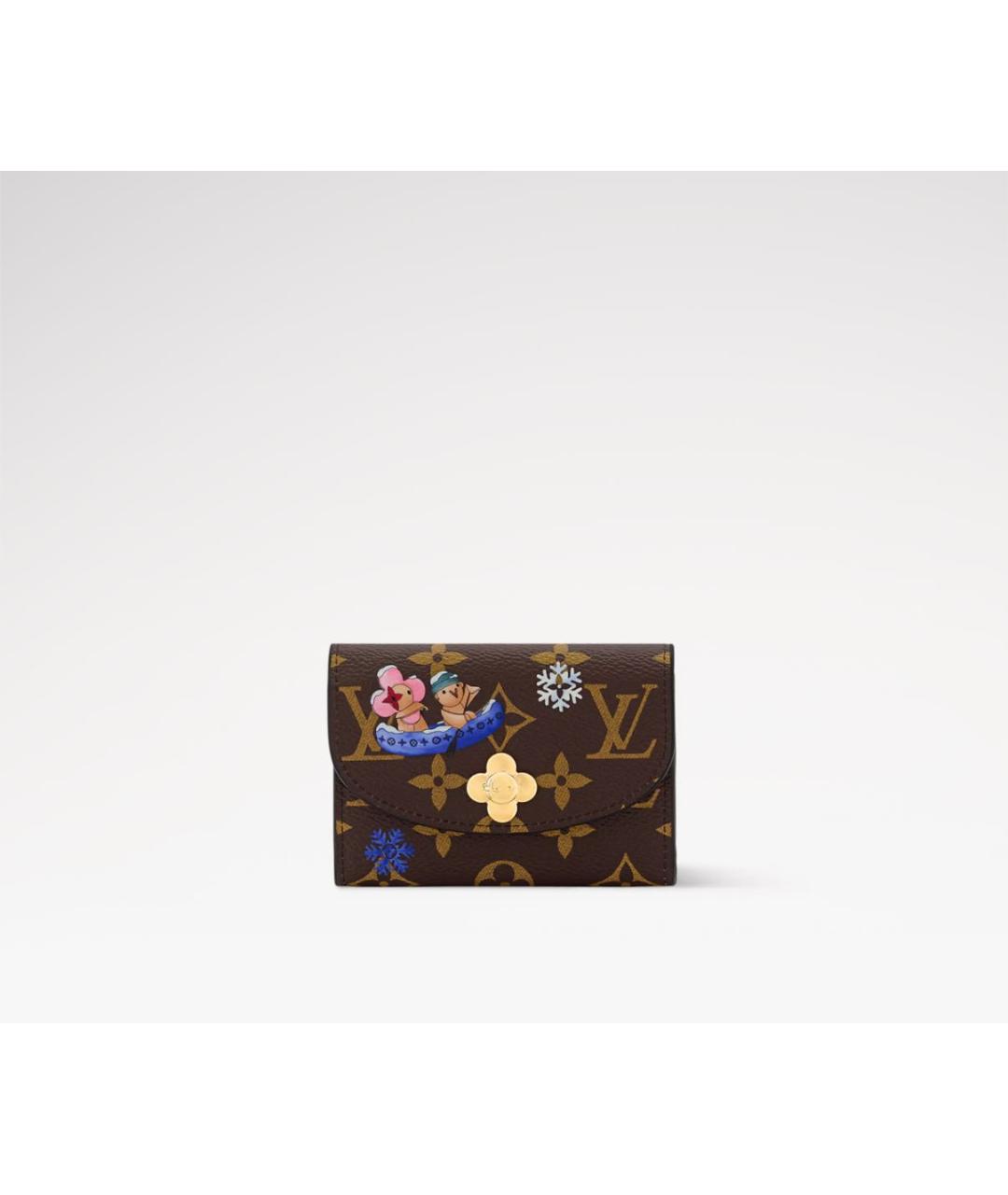 LOUIS VUITTON Коричневый кожаный кошелек, фото 4