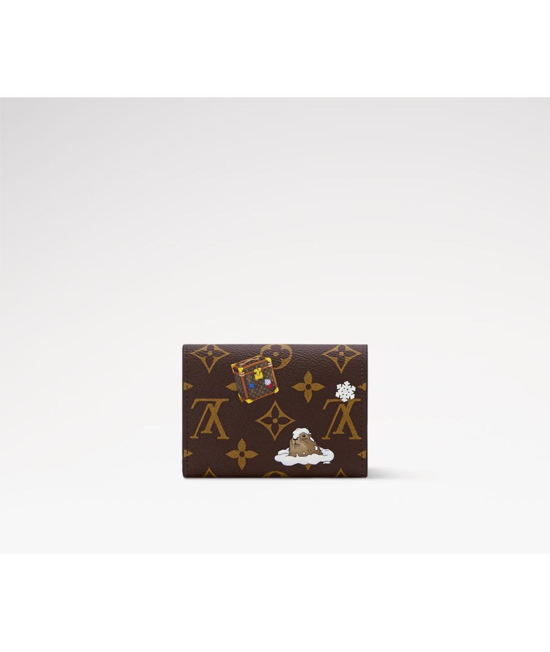 LOUIS VUITTON Коричневый кожаный кошелек, фото 3