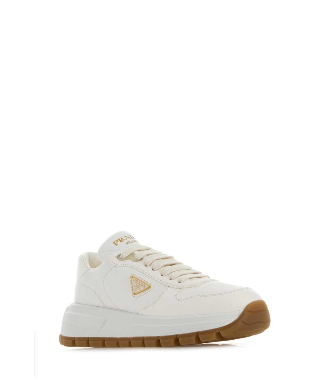 PRADA Белые кожаные кроссовки, фото 2