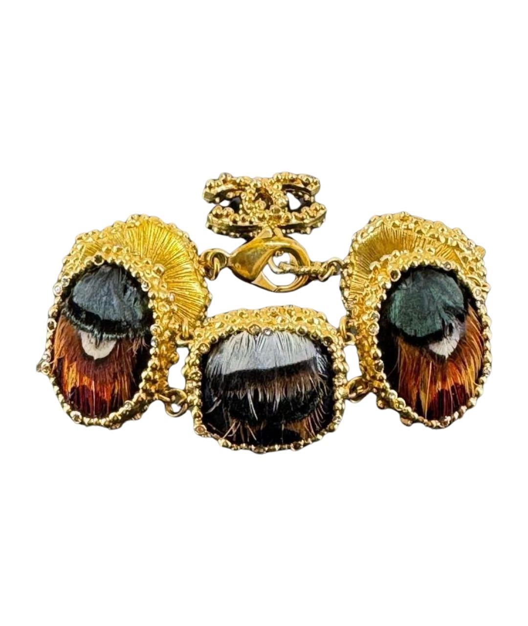 CHANEL Золотой металлический браслет, фото 1