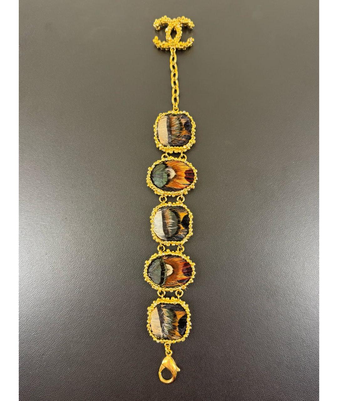 CHANEL Золотой металлический браслет, фото 2