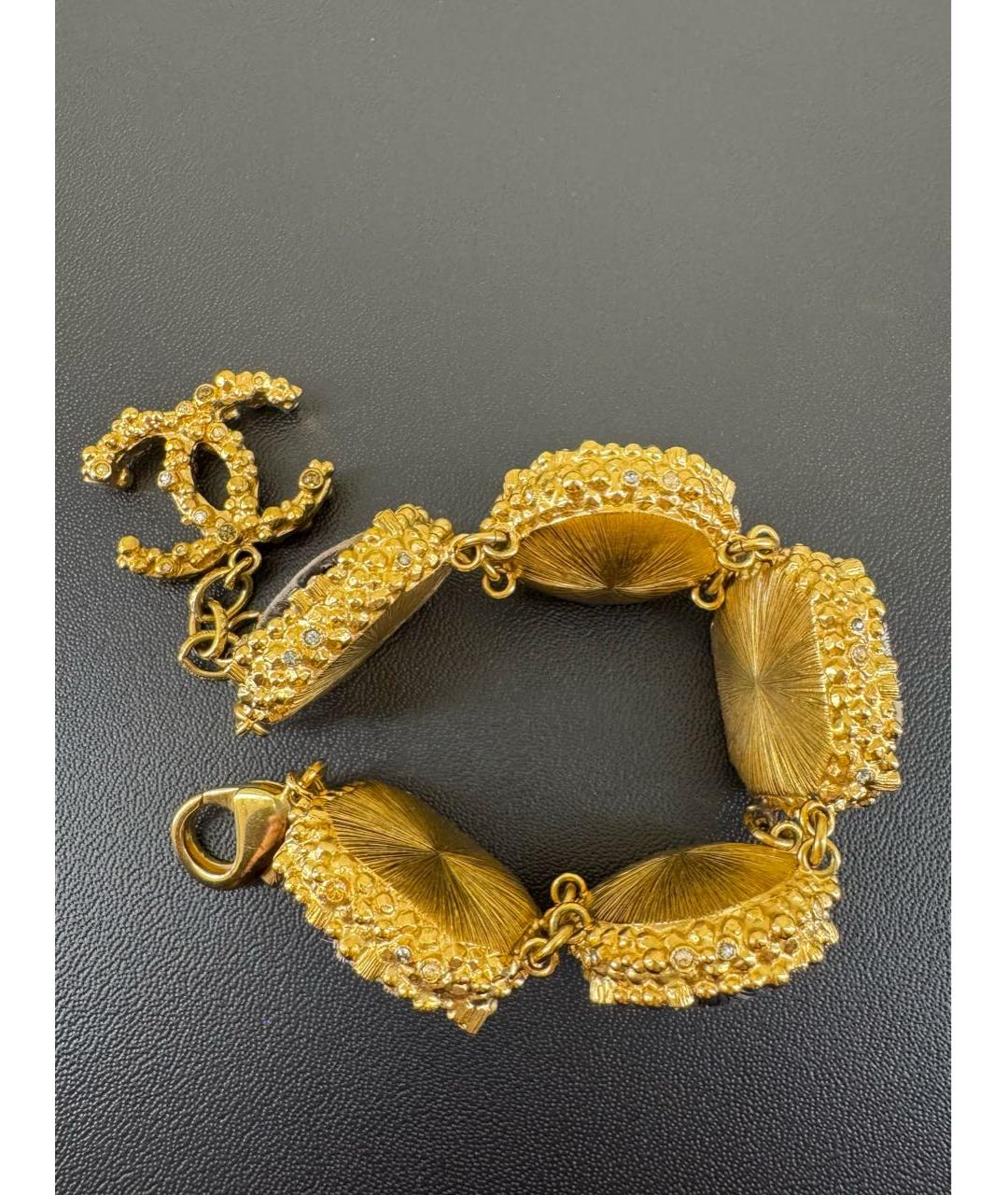 CHANEL Золотой металлический браслет, фото 4