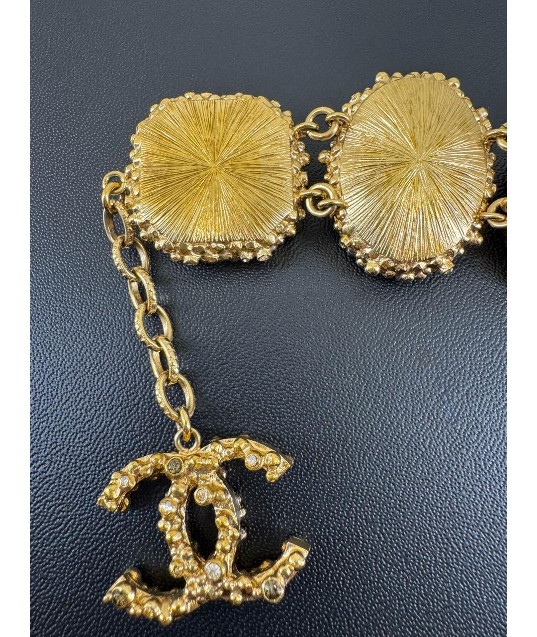CHANEL Золотой металлический браслет, фото 7