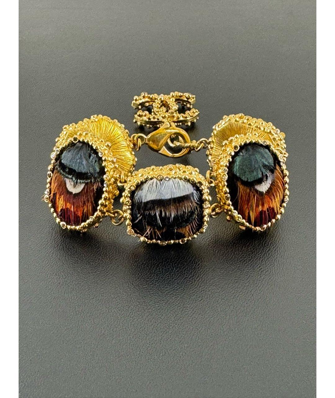 CHANEL Золотой металлический браслет, фото 9