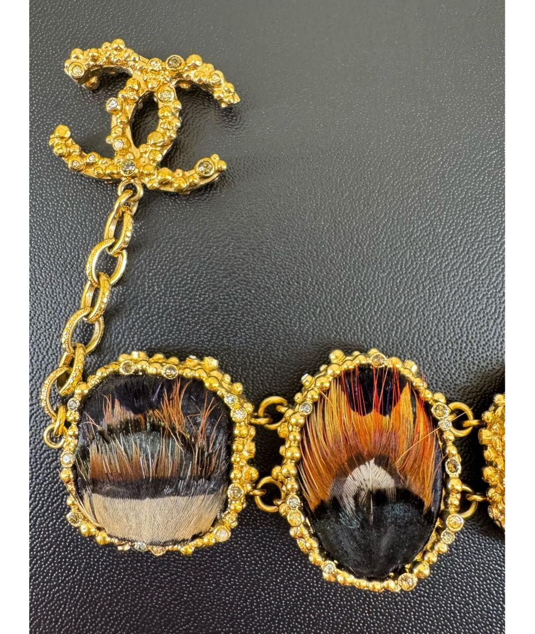 CHANEL Золотой металлический браслет, фото 5