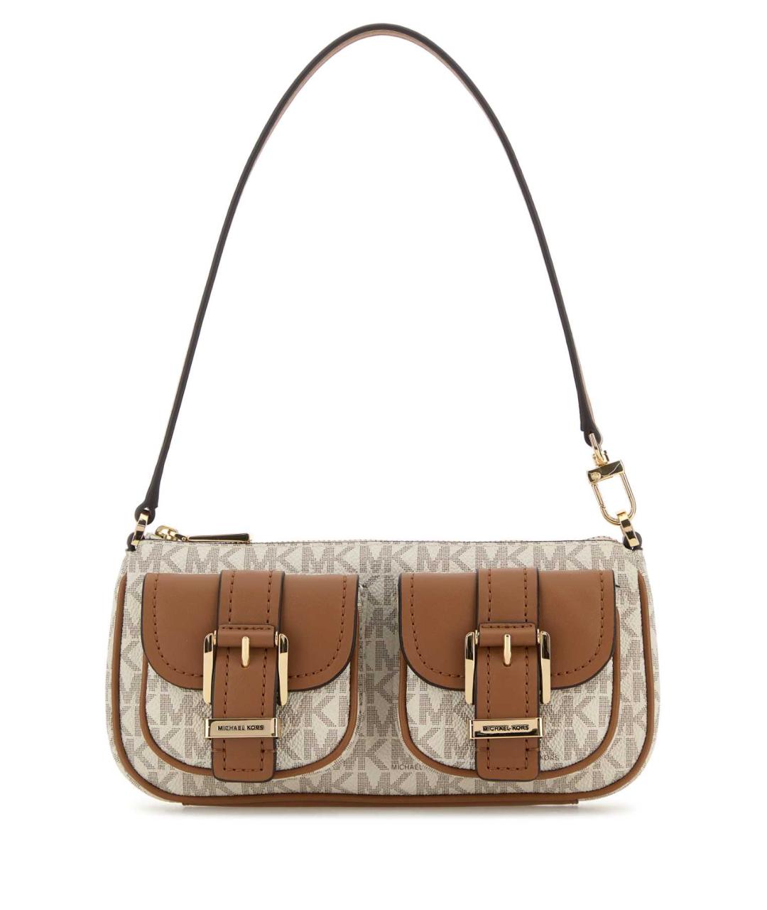 MICHAEL KORS Бежевая тканевая сумка с короткими ручками, фото 1