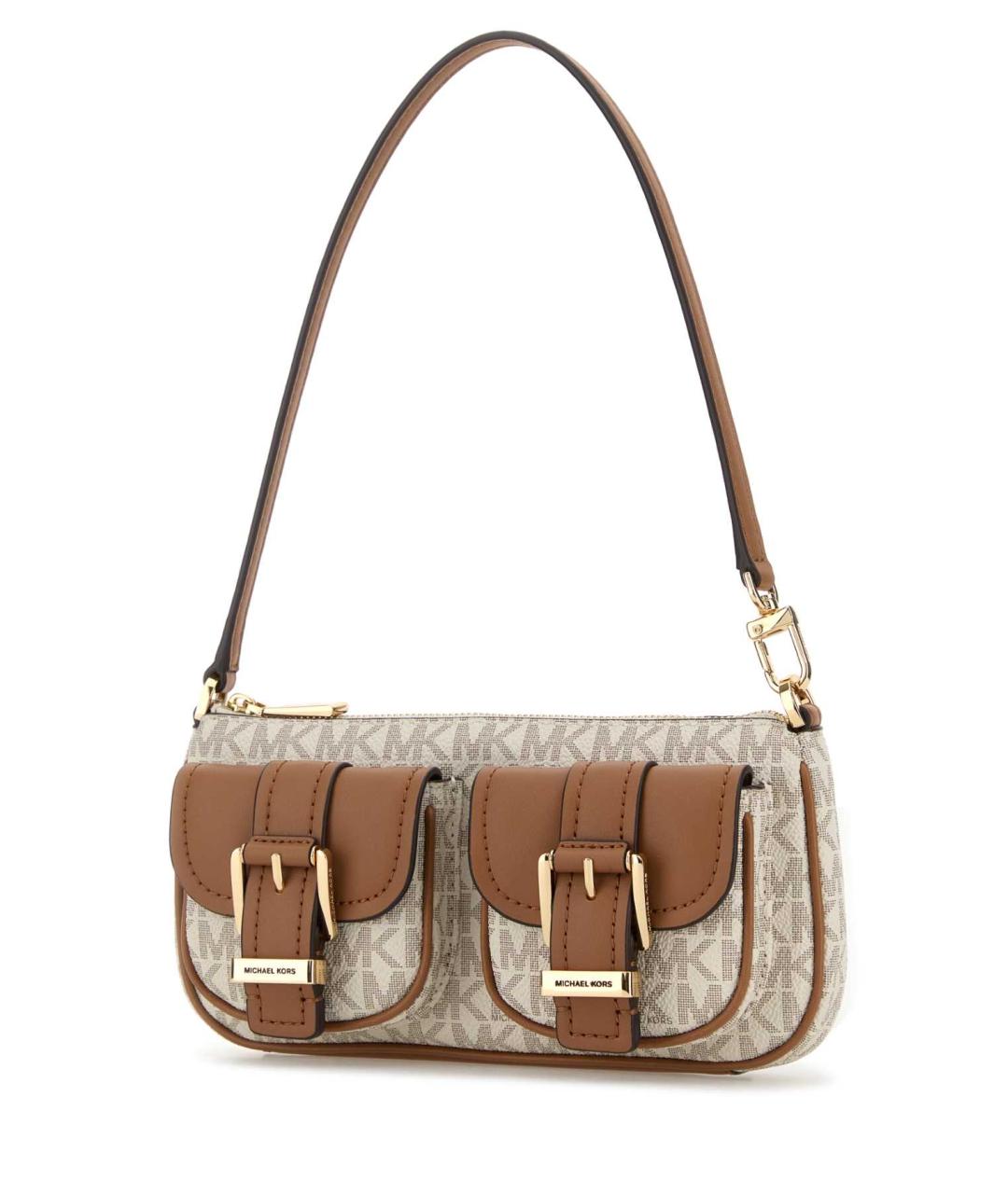 MICHAEL KORS Бежевая тканевая сумка с короткими ручками, фото 2