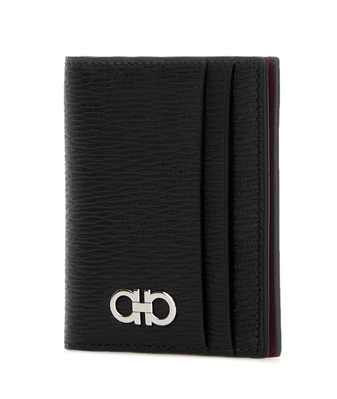 FERRAGAMO Черный кожаный кошелек, фото 2