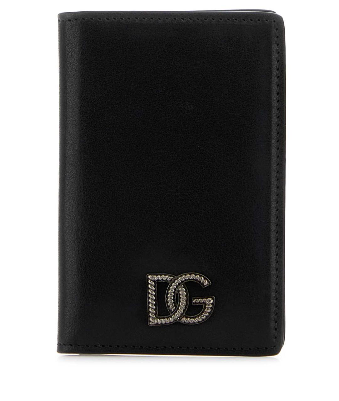 DOLCE&GABBANA Черный кожаный кошелек, фото 1