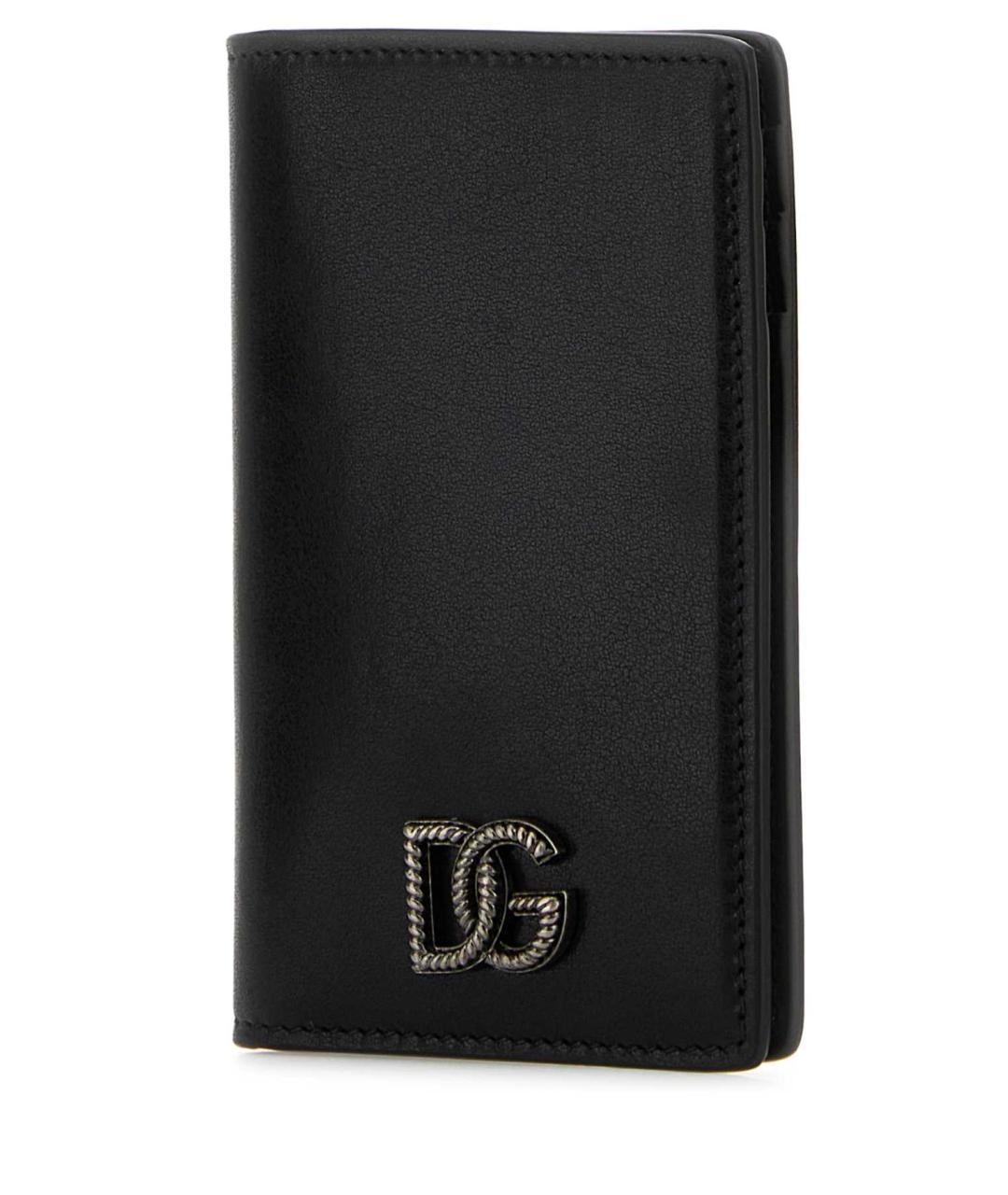 DOLCE&GABBANA Черный кожаный кошелек, фото 2