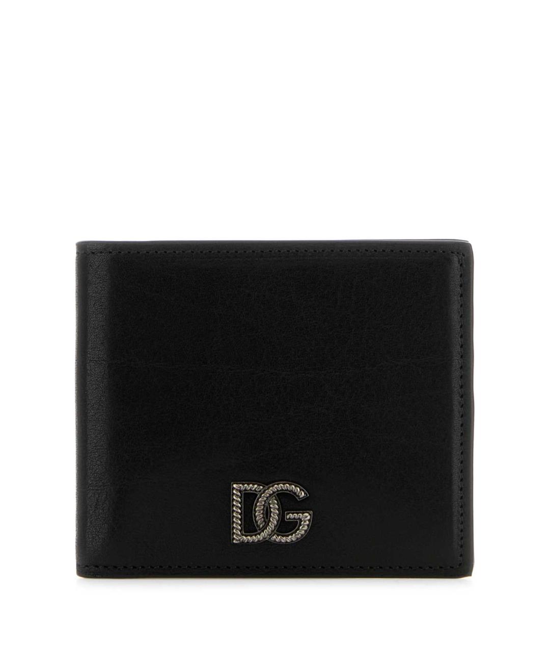 DOLCE&GABBANA Черный кожаный кошелек, фото 1