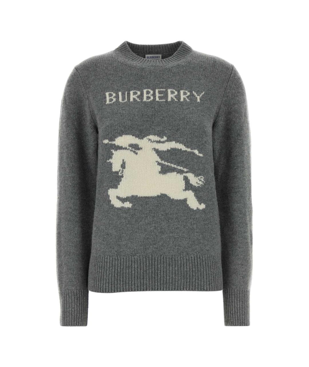 BURBERRY Серый шерстяной джемпер / свитер, фото 1