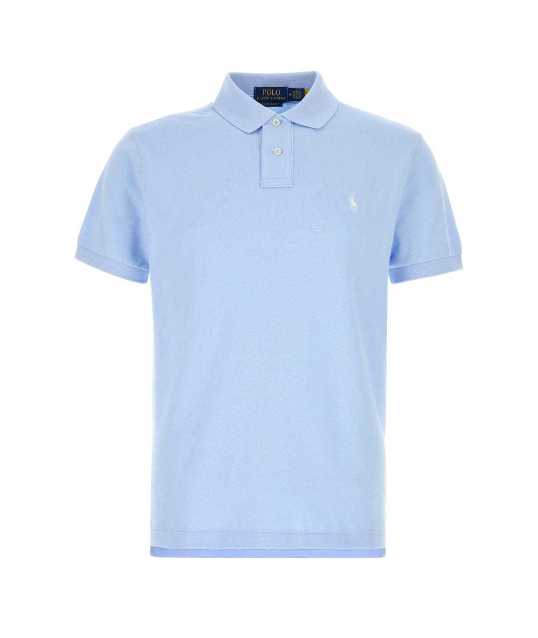 POLO RALPH LAUREN Голубое хлопковое поло с коротким рукавом, фото 1