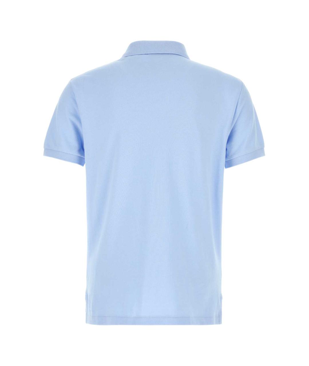 POLO RALPH LAUREN Голубое хлопковое поло с коротким рукавом, фото 2