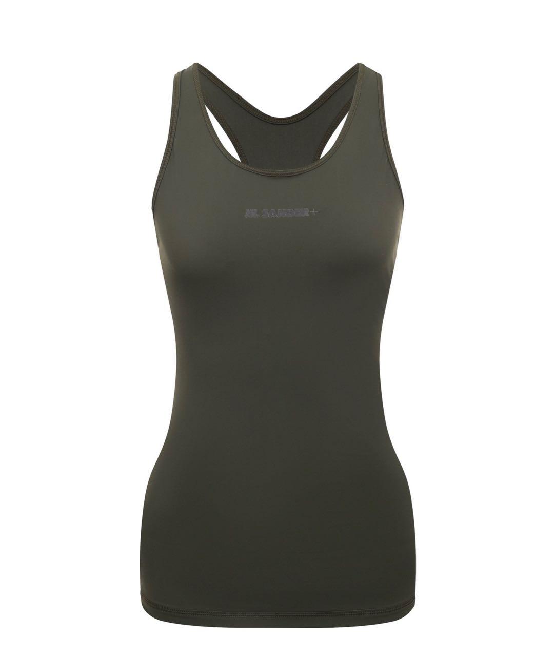 JIL SANDER Хаки полиамидовая майка, фото 1